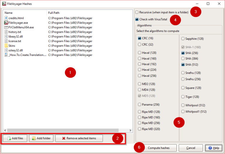 The Hash Tool FileVoyager
